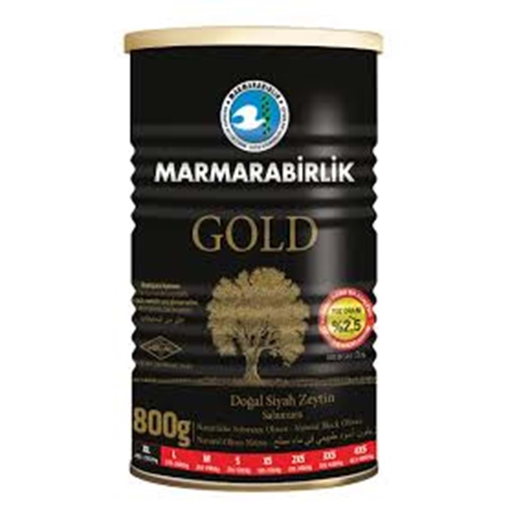 MARMARABİRLİK SİYAH ZEYTİN GOLD SALAMURA XL 800 G
